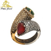 Gümüş Otantik Taşlı Yüzük